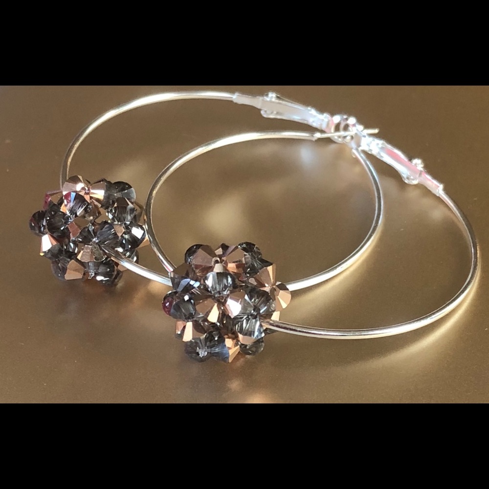 Handmade Swarovski Crystal Original Hoop Earrings